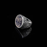 Handmade 925 Sterling Silver Custom Signet and Skull Ring - Men's Jewelry with Silver Polishing Cloth Gift — image 3