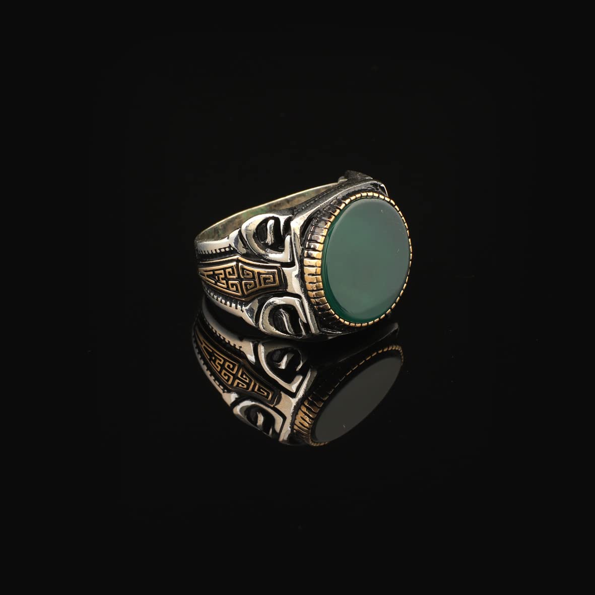 925K Sterling Silver Jade Ring