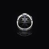 925 Sterling Silver Ottoman Style Squeezed Amber and Ruby Ring - Men's Rotating Ottoman Ring with Squeezed Amber and Ruby - Birthday Gifts — image 5