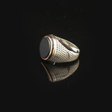Onyx Ring Signet Ring Pinky Ring Ottoman Vintage 925 Sterling Silver Ring Promise Ring for Him Engagement Ring Gemstone Ring Gift for Husband Handmade — image 4