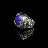 Handmade Vintage Lapis Lazuli Ax Ring - 925 Sterling Silver Men's Gemstone Ring - 925 sterling silver rings for men - Birthday Gifts — image 4