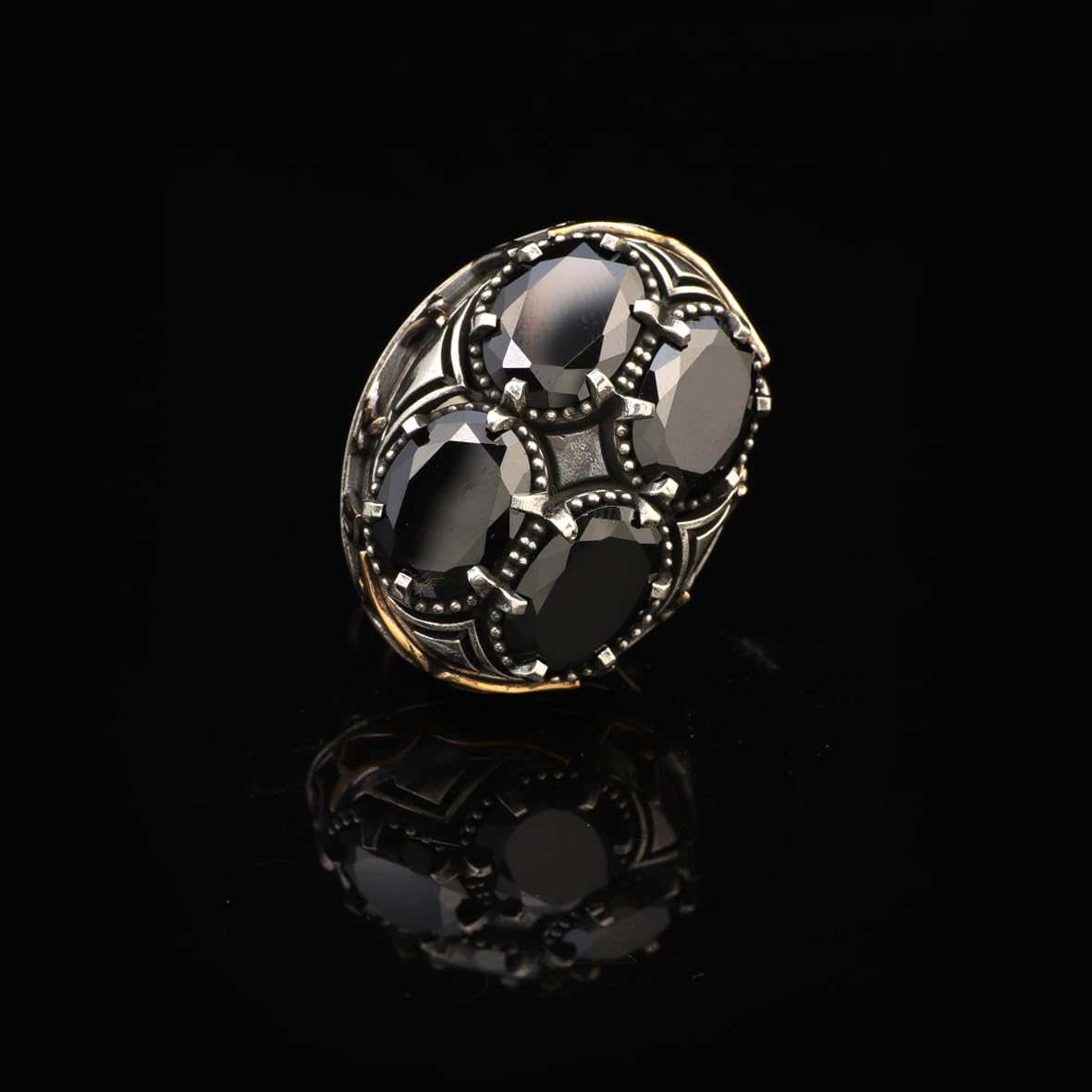 Ottoman Onyx Ring – Handmade Large Statement Vintage Gemstone Ring