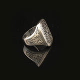 Ottoman Style Ring Statement Ring Vintage Ring Sterling Silver Ring Pinky Ring Silver Signet Ring Gift for Him Handmade — image 4
