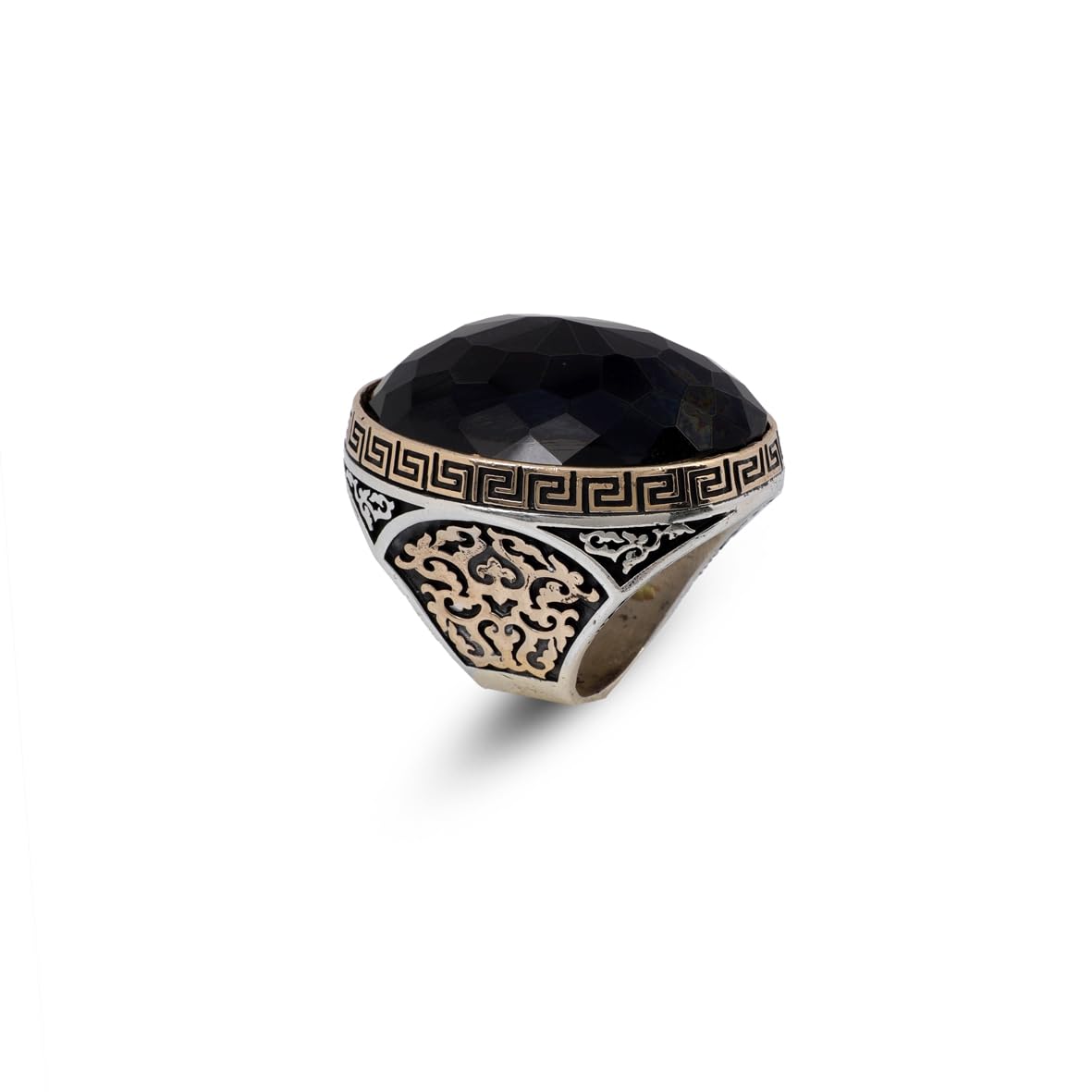Handmade Black Onyx Ring for Men – Large Oval Stone in Vintage 925 Sterling Silver