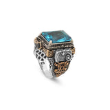 Aquamarine Ring Sterling Silver Chunky Silver Ring — image 1