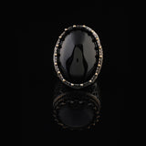 Black Onyx Ring - Chunky Silver Gemstone Engagement Ring for Men — image 3