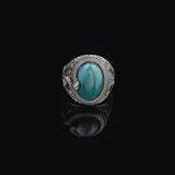 Handmade Sterling Silver Jade Snake Ring — image 2