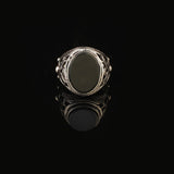 Onyx Ring Signet Ring Pinky Ring Ottoman Vintage 925 Sterling Silver Promise Engagement Gemstone Ring Gift for Husband — image 2