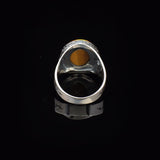 Handmade Vintage Tiger Eye Ring for Men - Oval Gemstone in Polished 925 Sterling Silver — image 6