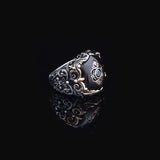 Black Onyx Ring with Vibrant Ottoman-Inspired Patterns — image 3