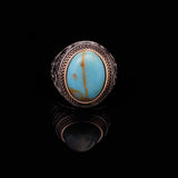 Handmade Genuine Turquoise Men's Ring - 925 Sterling Silver Gemstone Jewelry with Silver Polishing Cloth Gift — image 3