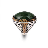 Emerald Ring with Oval Stone - Handmade — image 1