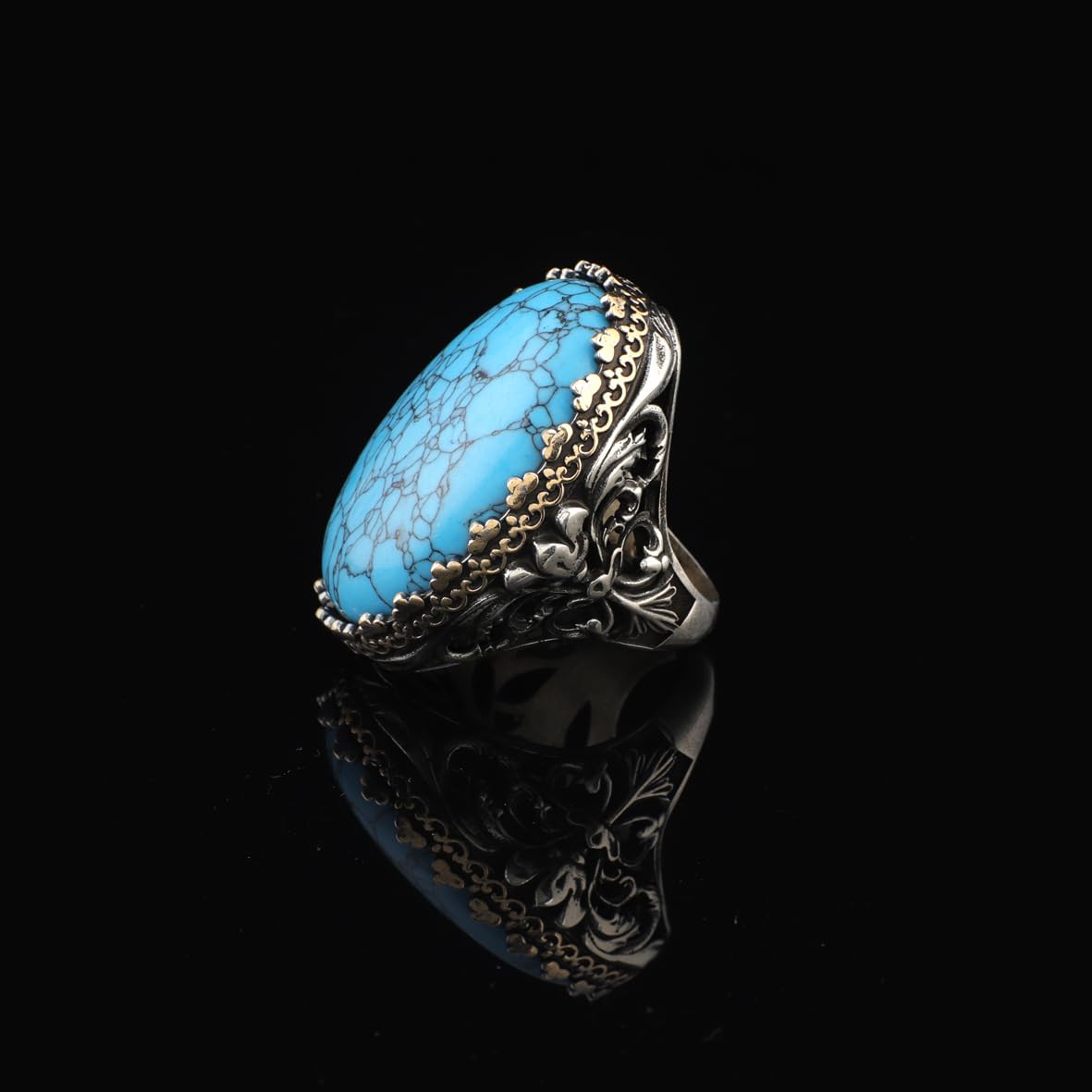 Men’s Sterling Silver Turquoise Ring