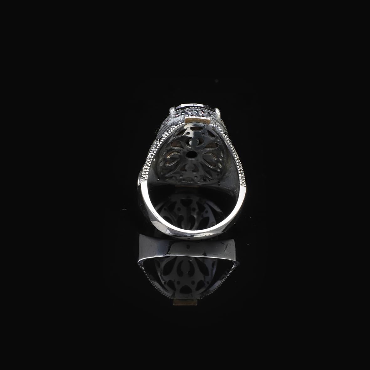 Sterling Silver Eagle Ring with Black Onyx - 925 Sterling Silver Eagle Ring with Black Onyx for Men - Birthday Gifts
