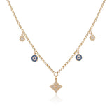 Evil Eye and Sun Necklace in Gold Plated Jewelry Collection for Women - Sterling Silver Evil Eye and Sun Necklace for Women - Aesthetic Charm — image 1