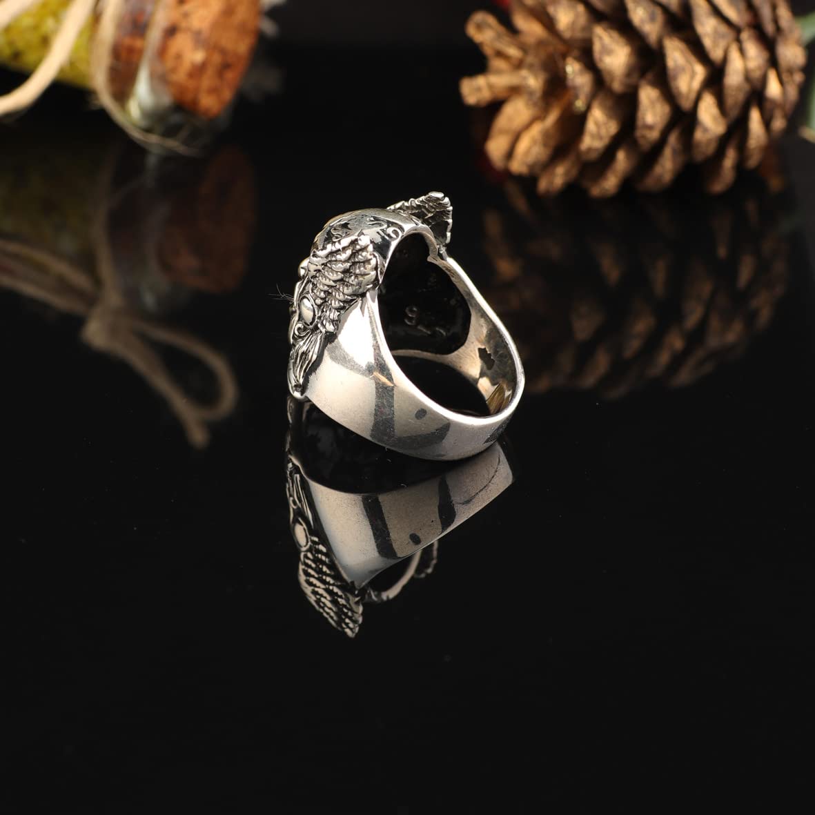 925K Sterling Silver Viking Ring Men