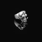 Skull Handmade Sterling Silver Men Biker Ring — image 3