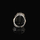 Vintage Ottoman Chunky Onyx Ring for Men – Handmade Gemstone Sterling Silver Engagement Ring with Custom Engraving + Gift Silver Polishing Cloth — image 6