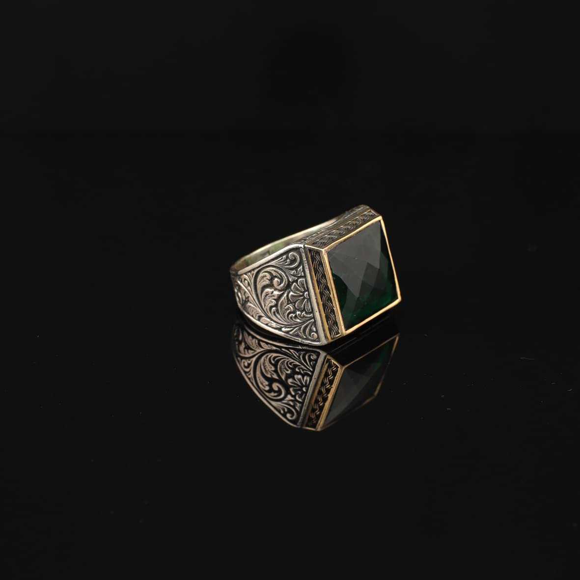 925K Sterling Silver Jade Ring