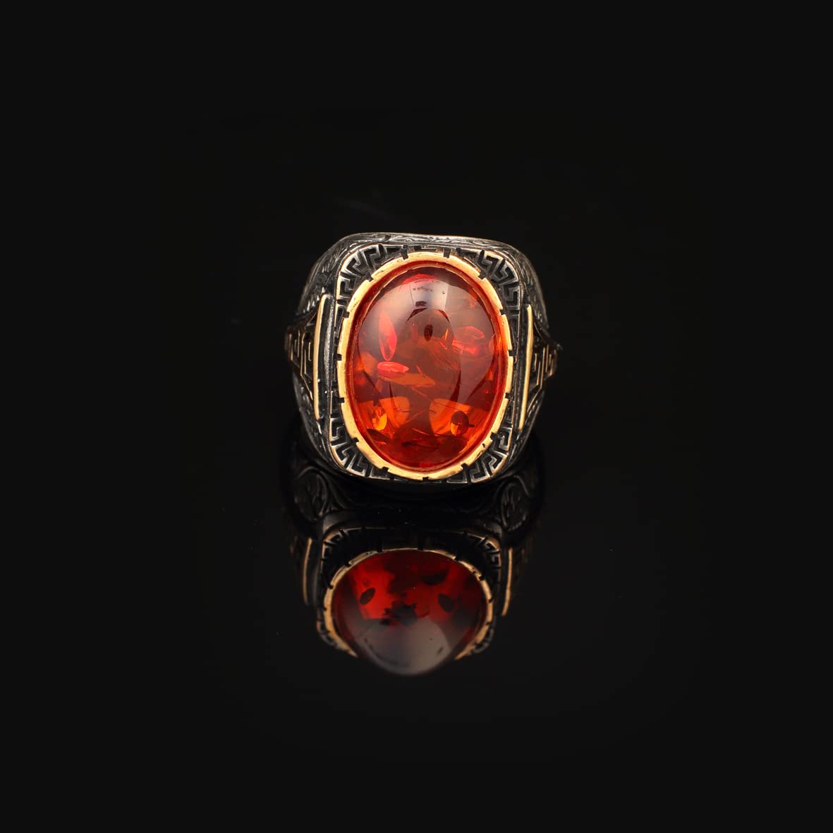 Men Handmade Carnelian Stone Ring