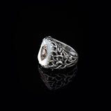 Handmade Mother of Pearl Ring in Ottoman Style - 925 Sterling Silver Men's Gemstone Jewelry — image 3
