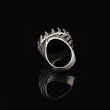 Men's Black Onyx Ring - Chunky Sterling Silver Engagement Ring with Ottoman Design — image 6