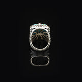 Vintage Large Turquoise Ring for Men - 925 Sterling Silver Turkish Handmade Polished Engagement Ring with Silver Polishing Cloth Gift — image 6