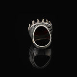 Vintage Garnet Ring for Men - Chunky Sterling Silver Ring with Gemstone — image 6