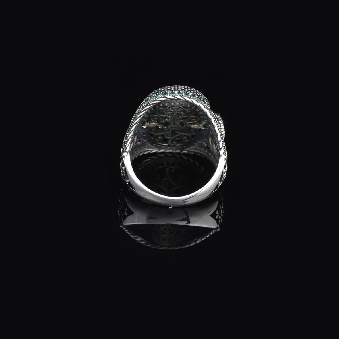 Handmade Sterling Silver Jade Snake Ring