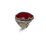 Vintage 925 Sterling Silver Garnet Ring for Men — image 1