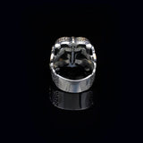 Handmade 925 Sterling Silver Men's Ring with Squeeze Amber & Blue Sapphire — image 5