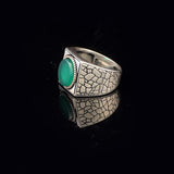 Jade Ring Signet Ring Gemstone Ring Ottoman Statement Ring Vintage Ring Sterling Silver Ring Pinky Ring Gift for Him Handmade — image 4
