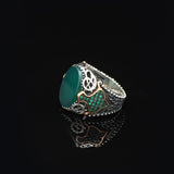 Handmade Vintage Jade Oval Stone Ring – 925 Sterling Silver Signet and Pinky Ring for Men — image 5