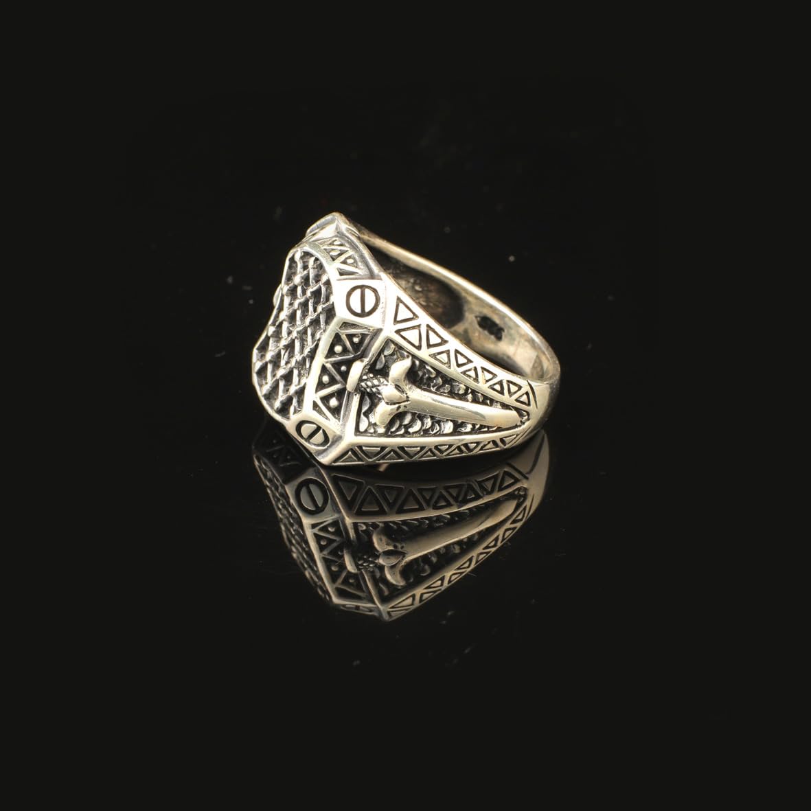 Sword Signet Ring Gothic Ring Statement Ring Vintage Ring Pinky Ring Sterling Silver Gift for Him Jewelry