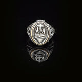 Men's 925 Sterling Silver Cross Signet Ring - Christian Vintage Statement Ring - Polished Handmade Engagement Ring with Custom Engraving - Silver Polishing Cloth Gift Included — image 3