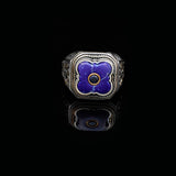 Vintage Handmade Lapis Lazuli Ring with Black Onyx and Micro Stone - 925 Sterling Silver Men's Ring with Gemstone and Silver Polishing Cloth Gift — image 2