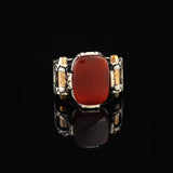 Handmade Vintage Carnelian Ring - Sterling Silver Pinky Ring for Men — image 3