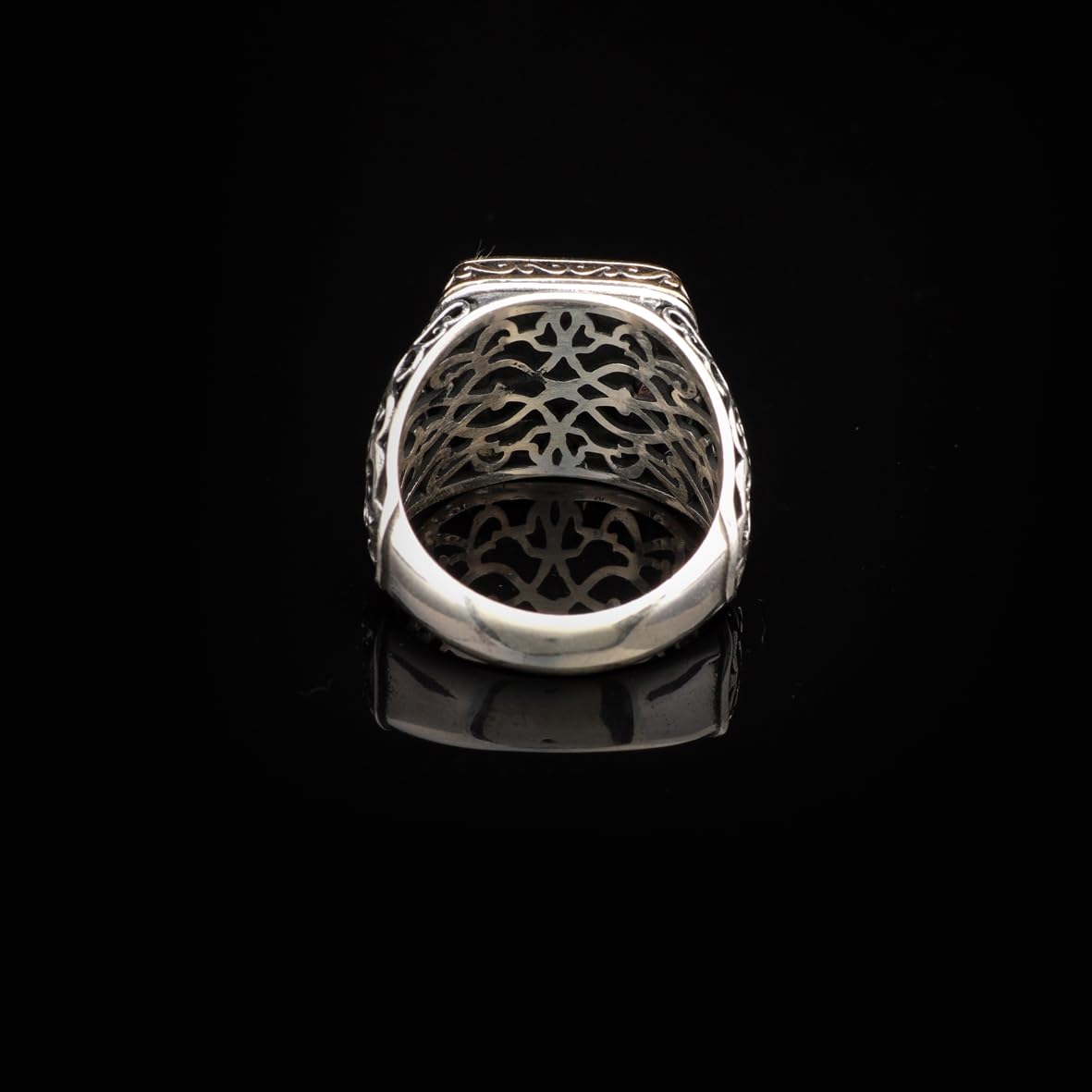 Men's 925 Sterling Silver Cross Signet Ring - Christian Vintage Statement Ring - Polished Handmade Engagement Ring with Custom Engraving - Silver Polishing Cloth Gift Included