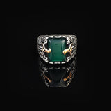 Sterling Silver Jade Ring - Men's Sword Pinky Ring — image 3