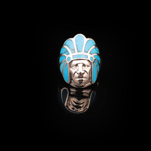 American Indian Chief Handmade Silver Men Ring