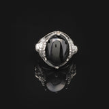 Handmade Black Onyx Lion Signet Ring - Vintage 925 Sterling Silver Mens Ring — image 3