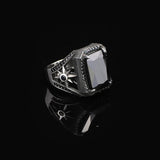 Black Onyx Ring for Men - Pole Star 925 Sterling Silver Jewelry - Men's Sterling Silver Ring with Black Onyx - Birthday Gifts — image 3