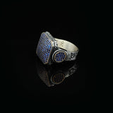 Handmade Sapphire Statement Ring - Vintage 925 Sterling Silver Men's Ring with Micro Stone — image 5