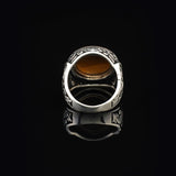 Handmade Tiger Eye Signet Ring - Vintage Pinky Ring in Sterling Silver for Men with Custom Engraving - Ottoman Style Gemstone Jewelry - Gift Silver Polishing Cloth Included — image 6
