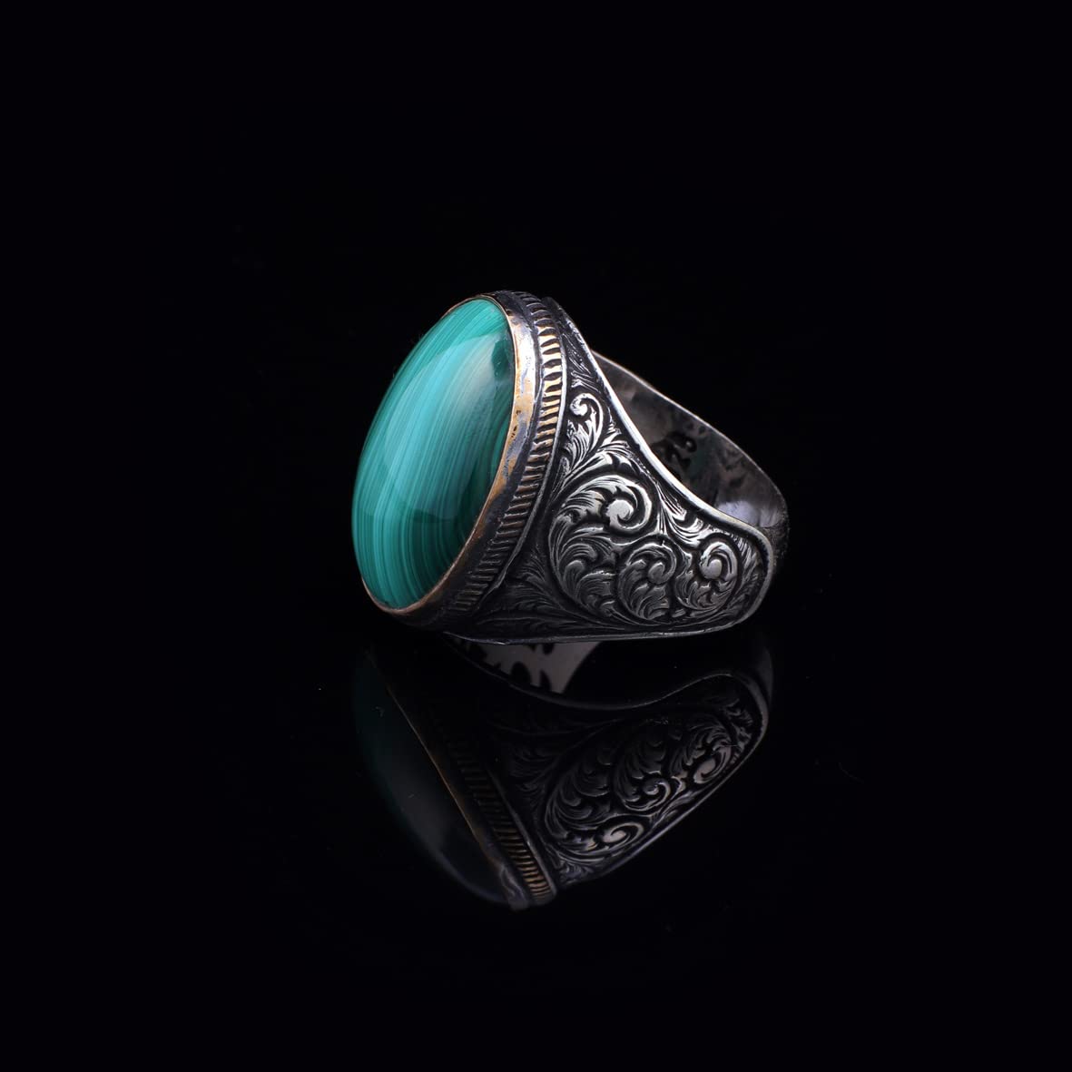 Malachite Ring Men