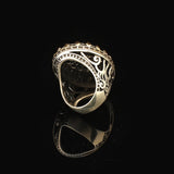 Sword Signet Ring Large Statement Whiskey Barrel Chunky Silver Ottoman Vintage 925 Sterling Promise Engagement Ring Gift for Husband — image 6