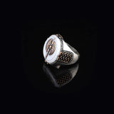 Mother of Pearl Gemstone Handmade Mens Ring — image 4