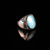 Vintage Handmade 925 Sterling Silver Men's Gemstone Ring - 925 Sterling Silver Rings for Men - Handcrafted Ring for Men — image 3
