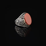 Handmade Carnelian Signet Ring for Men – Ottoman Style Sterling Silver Pinky Ring — image 5
