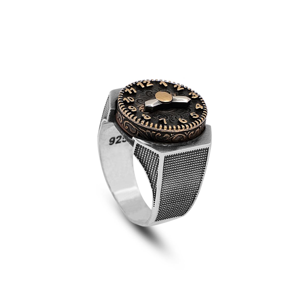 "Men's Rotating Watch Ring - 925 Sterling Silver Jewelry with Style - Rotating Design in 925 Sterling Silver - Birthday Gifts